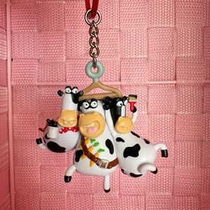 Cute Cow Trio Keychain Charm